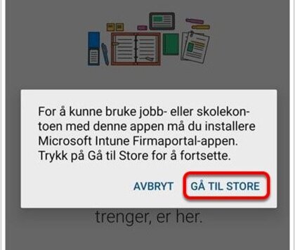 Android - Gå til Store Intune - Klikk for stort bilete